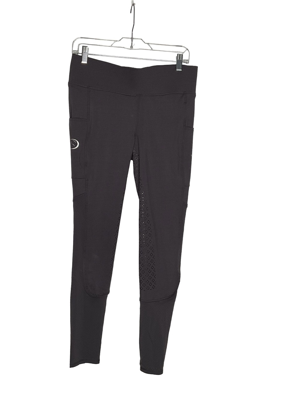 Equestrian High-Rise Brown Performance Leggings withβ Side Phone Pockets